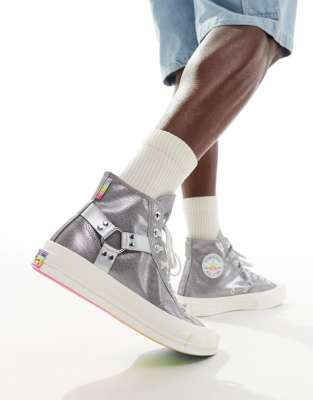 Converse - Chuck 70 Pride - Knöchelhohe Sneaker in Silber