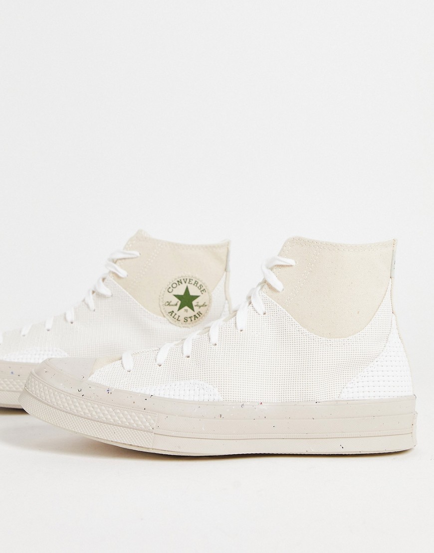 converse chuck 70 renew hi ideal craft trainers in natural canvas-white