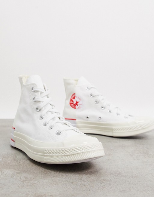 Converse Chuck '70 Rivals hi cut and sew trainers in white and cream