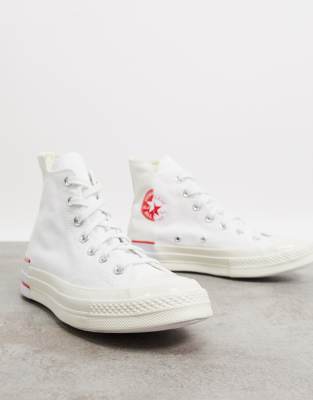 converse bianche ricamate