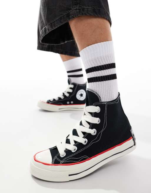 Black converse fashion white socks