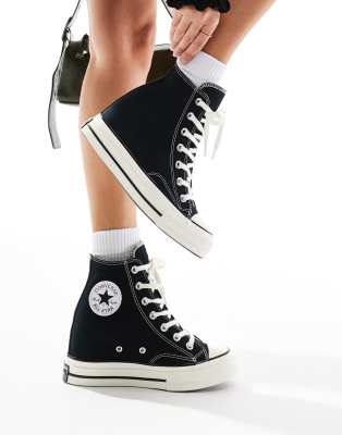 Converse - Chuck 70 - Sneaker in Schwarz mit Keilabsatz