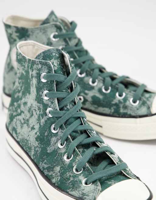 Converse - Chuck 70 - Sneakers alte in jacquard testurizzate verdi, 4 di 4