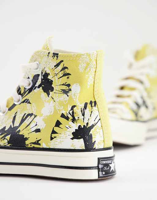 Converse - Chuck 70 - Sneakers alte in tela gialle con stampa a fiori ولدت بدون خياطه كيف اهتم Converse - Chuck 70 - Sneakers alte in tela gialle con stampa a fiori ولدت بدون خياطه كيف اهتم
