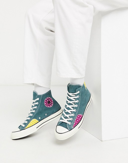 Converse Chuck '70 twisted prep patchwork trainers in green