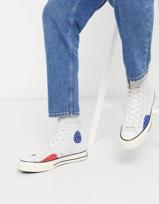 Converse Chuck 70 twisted prep patchwork trainers in off white ASOS