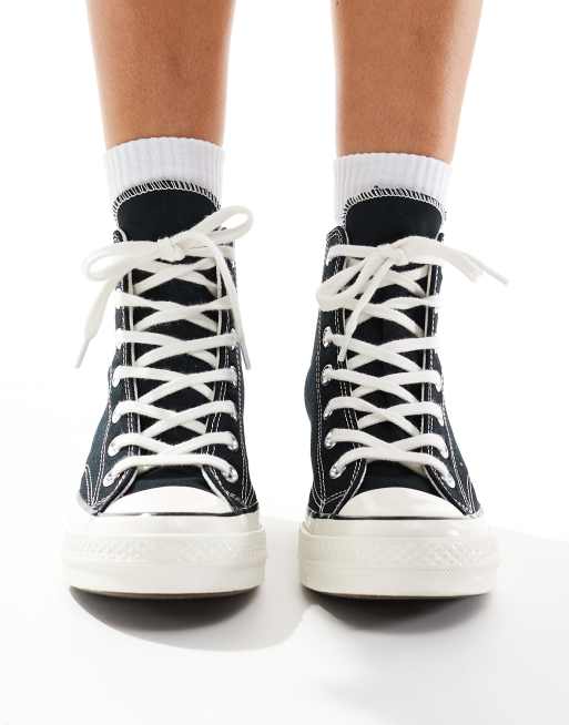 Felpa converse bianca strisce fashion nere