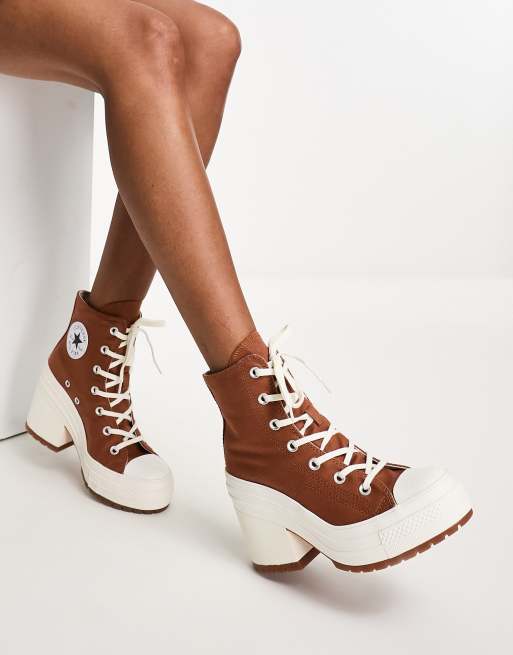 Womens brown leather converse boots sale