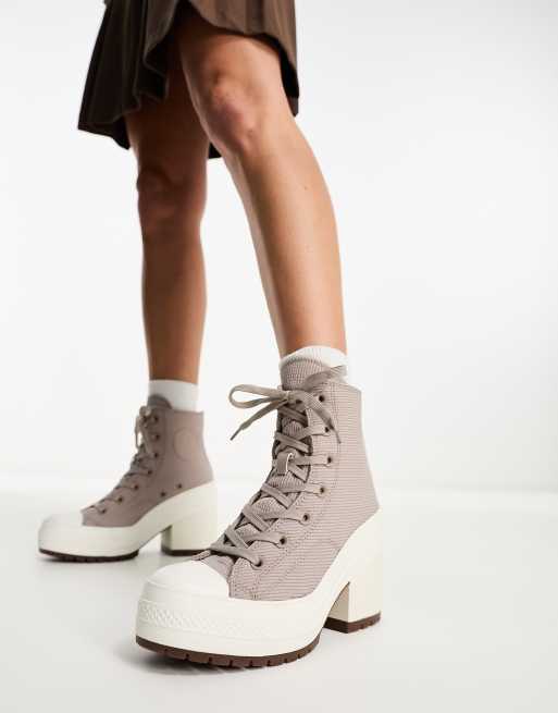 Converse Chuck 70 s Deluxe heeled sneaker boots in gray