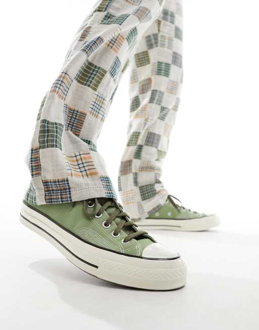 Green 2025 plaid converse