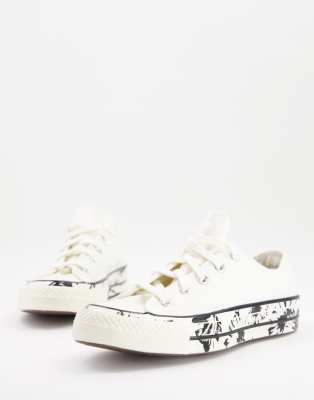 Converse Converse Chuck 70's Ox trainers with sole floral print in white