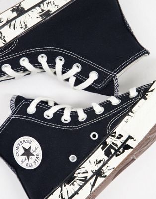 converse chuck 70's with sole floral print in black