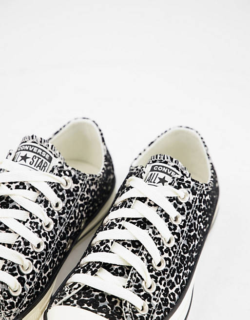 Converse Chuck All Taylor All Star Ox Snow Leopard print suede sneakers in  white | ASOS