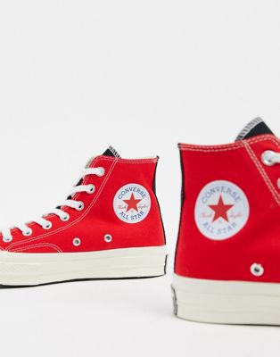 converse blanche logo rouge
