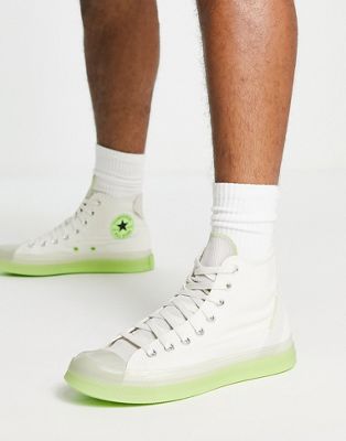 Converse Chuck CX Hi Throwback craft trainers in stone and lime
