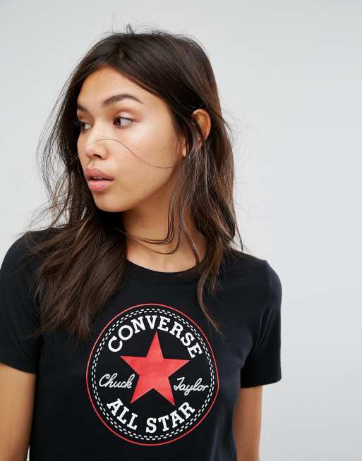 Converse Chuck Logo T Shirt In Black