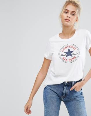 Converse Chuck Logo T Shirt In White |