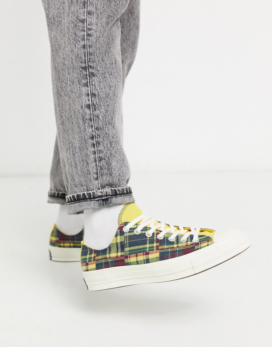 Converse - Chuck - Sneakers anni '70 intessute effetto patchwork giallo/rosso