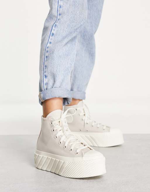 Converse – Chuck Taylor 2X Lift Hi – Kamiennobeżowe buty sportowe na platformie , 4 z 4