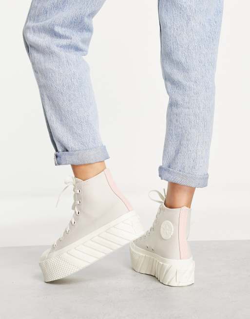 Fabel Worden neutrale Converse - Chuck Taylor 2X Lift - Hoge sneakers met plateauzool in stone |  ASOS