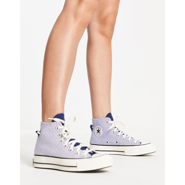 Converse rayé cheap noir et blanc