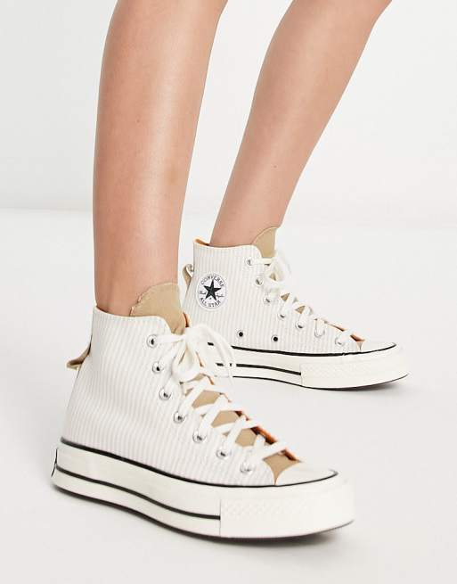 Off white striped clearance converse