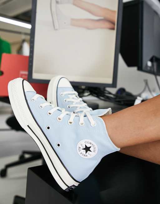 Light blue on sale converse shoes