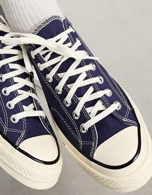 Navy blue deals and white converse