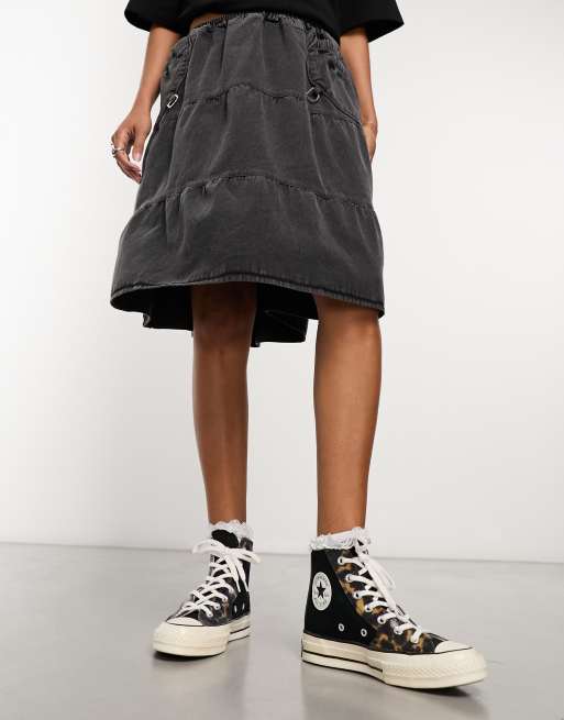 Converse – Chuck Taylor 70 – Svarta, höga sneakers med djurmönstrade detaljer, 3 av 4