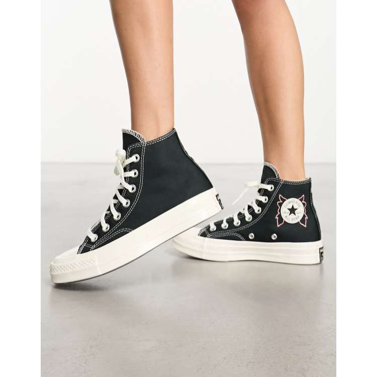 Converse Chuck Taylor 70 trainers in black with embroidery