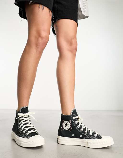 Converse Chuck Taylor 70 trainers in black with embroidery