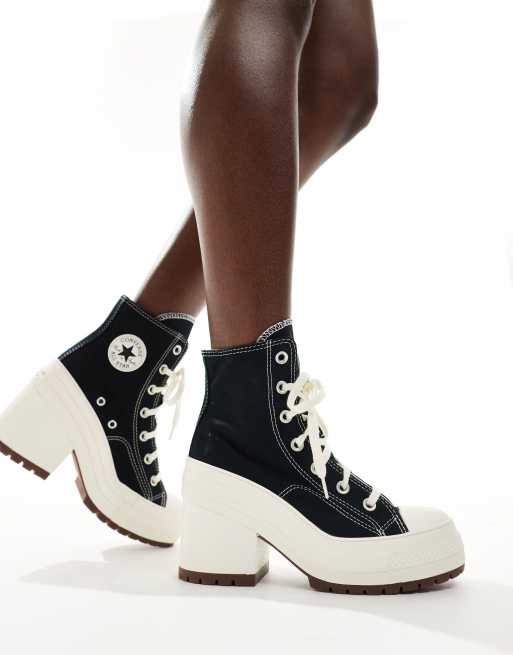 Converse Taylor 70s Deluxe heeled sneaker boots black | ASOS