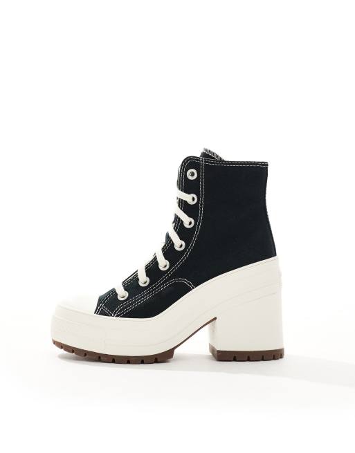 Converse Taylor 70s Deluxe heeled sneaker boots black | ASOS