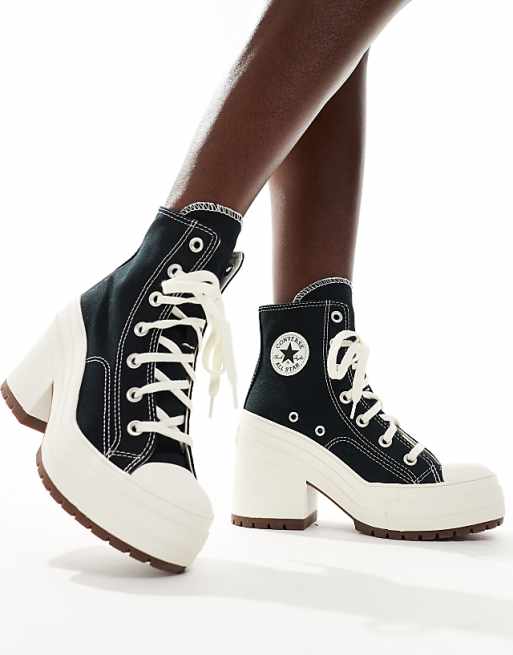 Converse Chuck Taylor 70s Hi Deluxe heeled sneakers in black Converse Chuck Taylor 70s Hi Deluxe heeled sneakers in black