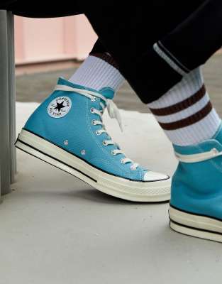 converse montante turquoise