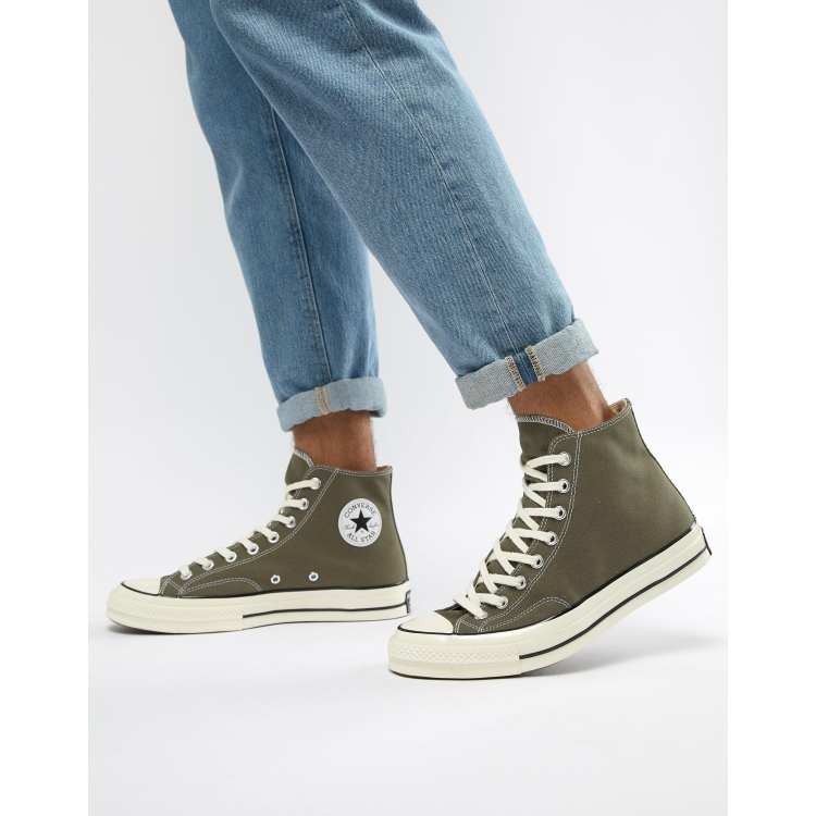 Converse haute kaki 2025 femme pas cher