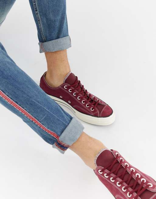 Converse store cuir rouge