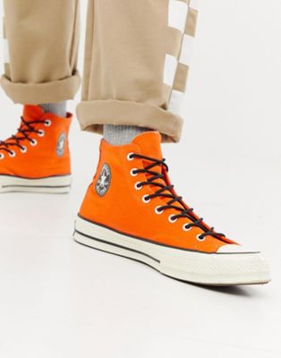 converse chuck taylor all star hi trainers in orange