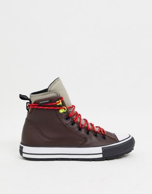 converse chuck taylor all star waterproof leather high top boot women's leather boot