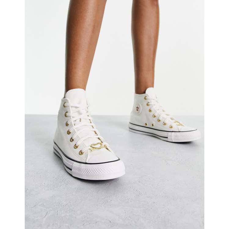 Converse blanche cheap avec coeur