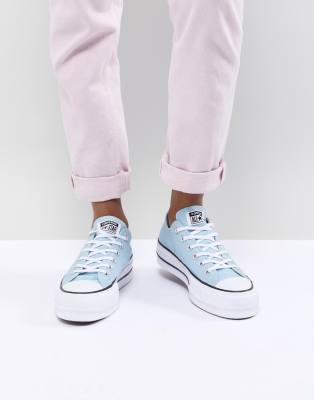 converse plateforme bleu