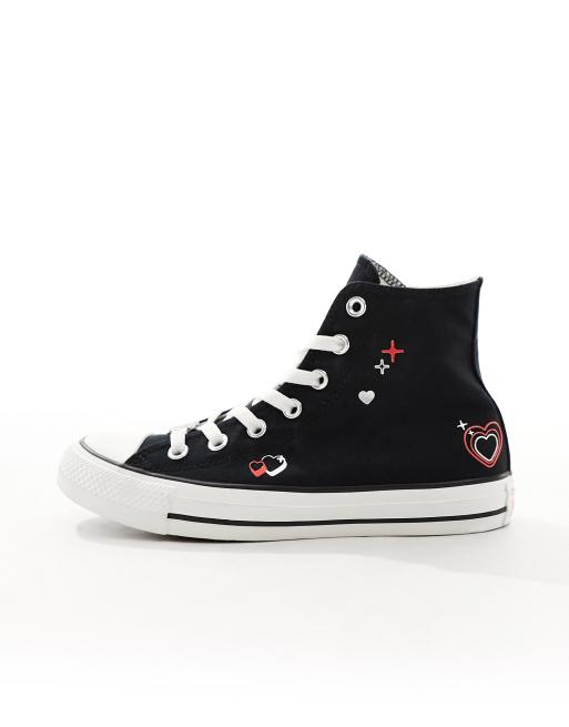 Converse noir cheap avec coeur