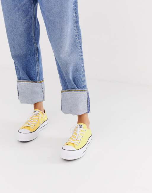 Converse Chuck Taylor All Star Baskets basses semelle plateforme Jaune