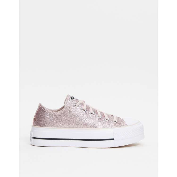 Converse Chuck Taylor All Star Baskets basses semelle plateforme Rose paillet