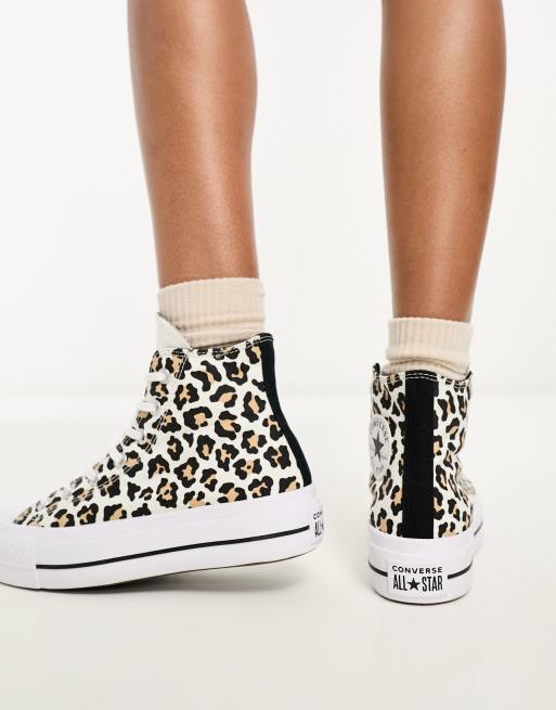 Converse Chuck Taylor All Star Baskets montantes a plateforme et imprime leopard ASOS