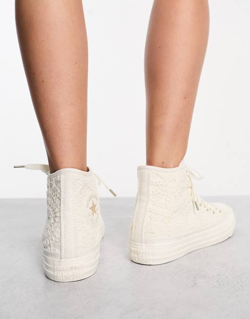 Converses blanches crochet hotsell