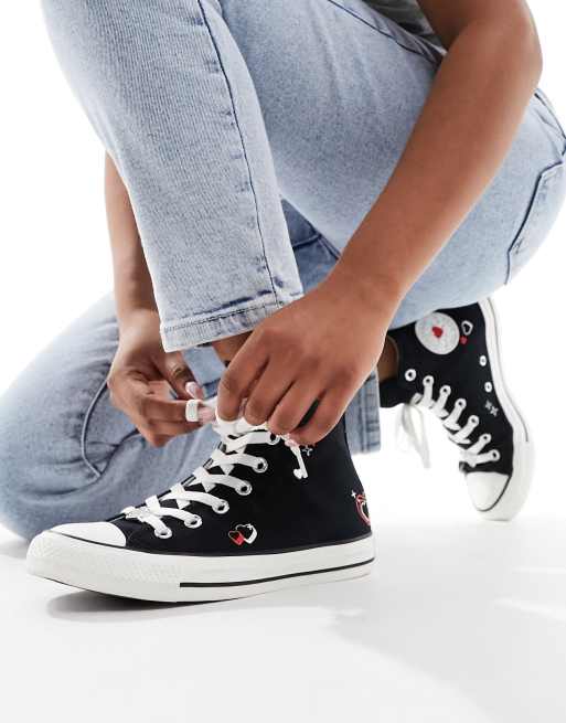 Converse Chuck Taylor All Star Baskets montantes avec c ur Noir