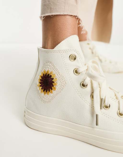 Converse blanche cheap avec etoile