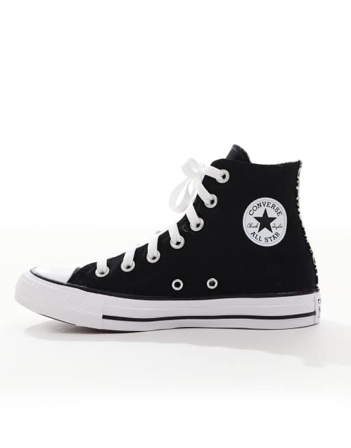 Converse - Chuck Taylor All Star - Baskets montantes avec détails à imprimé léopard - Noir, 2 de 5