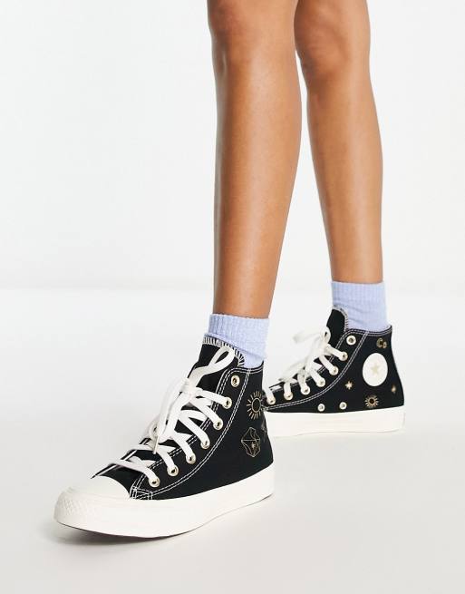 Converse Chuck Taylor All Star Baskets montantes avec motifs c lestes brod s Noir